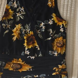 White House Black Market Black Lace Detail Top